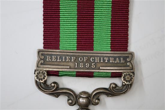 Two India General Service 1895-1902 medals with Relief of Chitral clasps to;